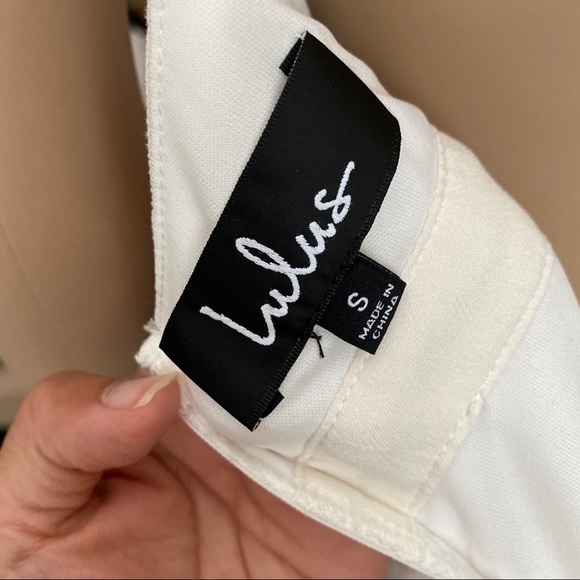 LULU’s Cream tie waist romper - Picture 7 of 7